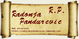 Radonja Pandurević vizit kartica
